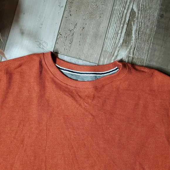 Member's Mark Thermal Crew Shirt Men's XL Waffle Knit Harvest Red Heather - Picture 6 of 12